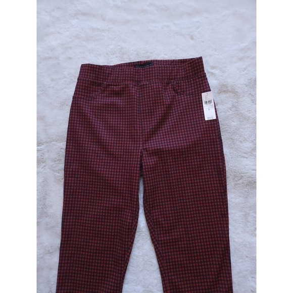 NWT Anthropologie Sanctuary Runway Plaid Check Leggings Red Black Size S - Picture 3 of 11